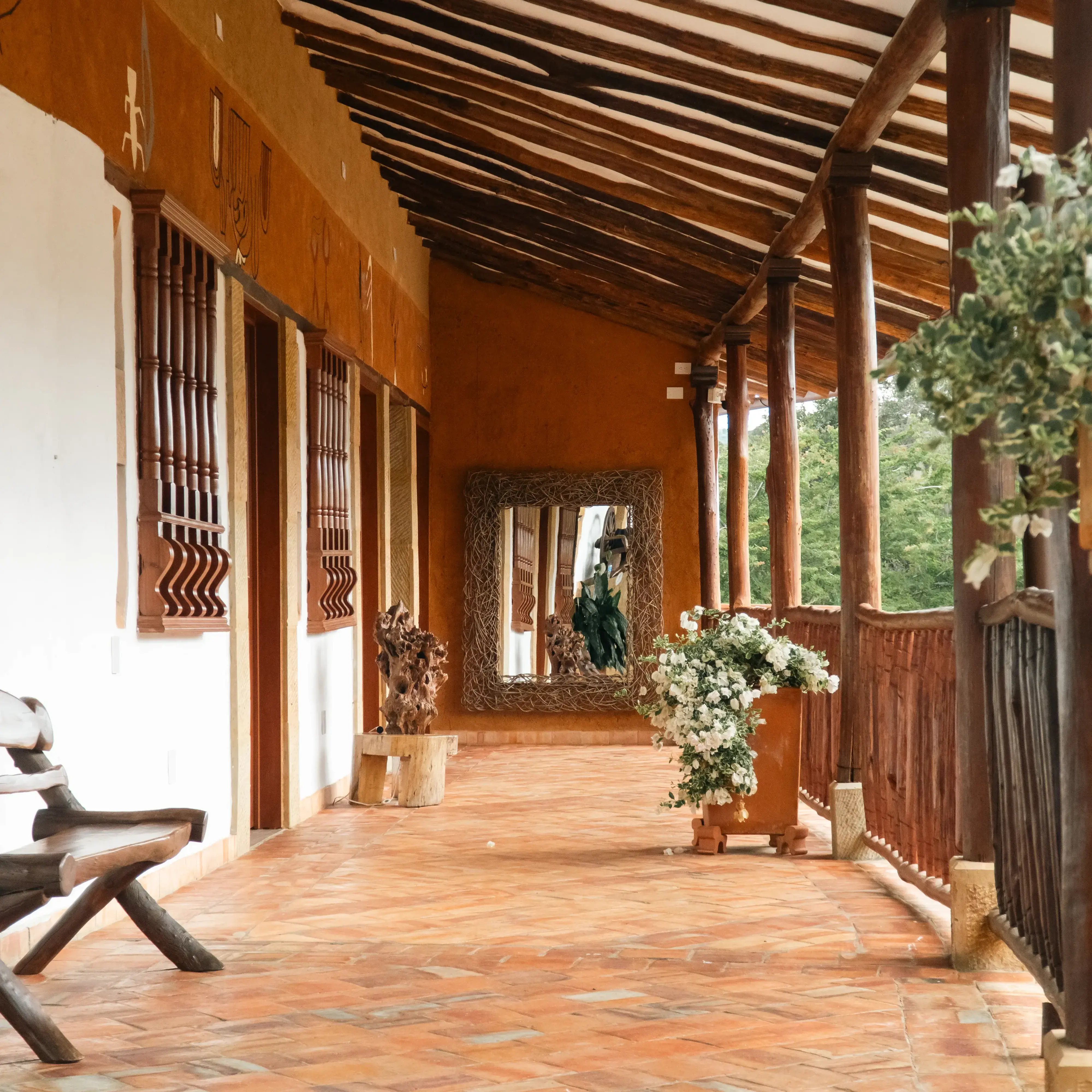 Hotel Hicasua Barichara Pasillo Colonial Habitaciones